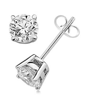 MAULIJEWELS MAULIJEWELS 3/4 CARAT NATURAL ROUND WHITE DIAMOND ( I-J/ I1-I2 ) PRONG SET STUD