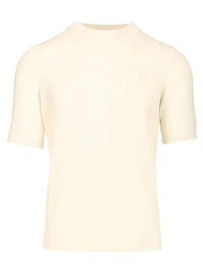 MAURO OTTAVIANI RIBBED T-SHIRT WHITE