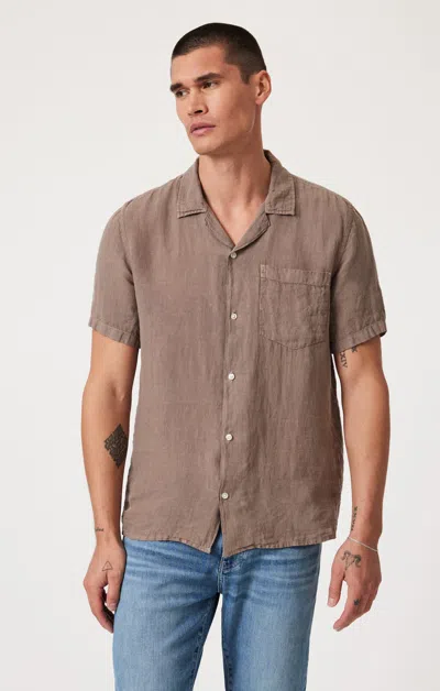 MAVI LINEN SHORT SLEEVE SHIRT IN BRINDLE