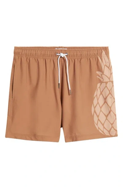 MAVRANS MAVRANS SAND PINEAPPLE WATERPROOF SWIM TRUNKS