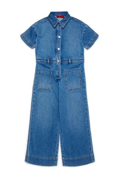 MAX & CO MEDIUM BLUE SHADED DENIM JUMPSUIT