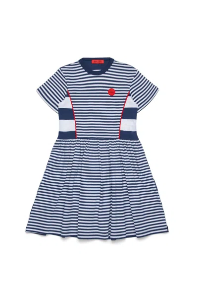 MAX & CO STRIPED DRESS WITH PATCHES