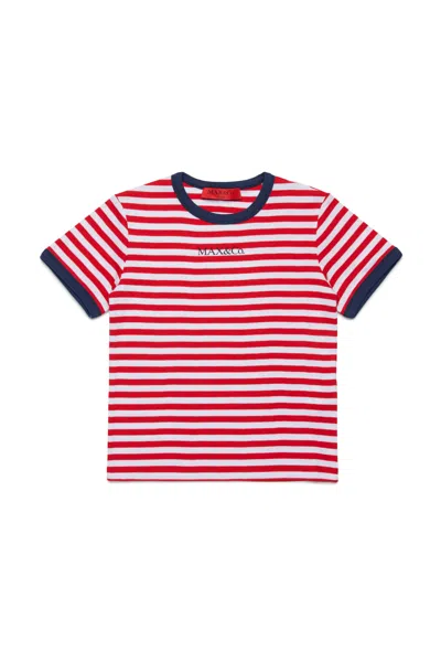 MAX & CO STRIPED T-SHIRT WITH LOGO