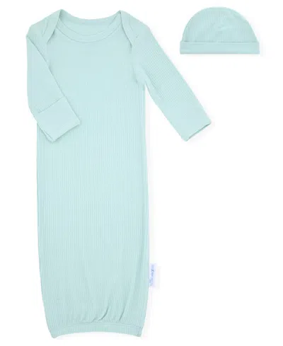 MAX & OLIVIA BABY BOYS 2-PIECE RIB GOWN AND HAT SET
