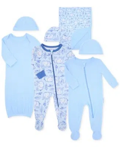 MAX & OLIVIA MAX OLIVIA BABY BOYS 2 PIECE OUTFIT SETS REVERSIBLE SWADDLE BLANKET