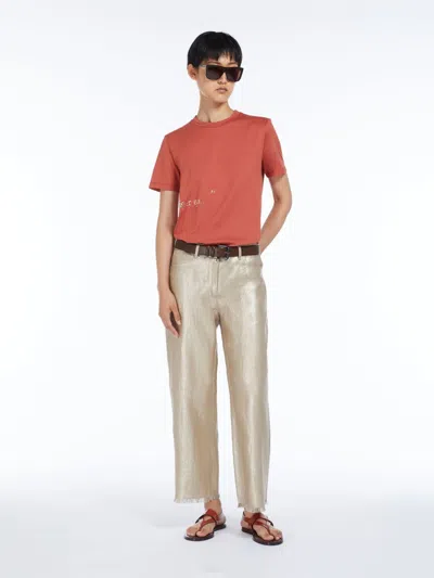 MAX MARA 5-POCKET LINEN CANVAS TROUSERS