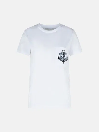 MAX MARA 'ACACIA' WHITE COTTON T-SHIRT