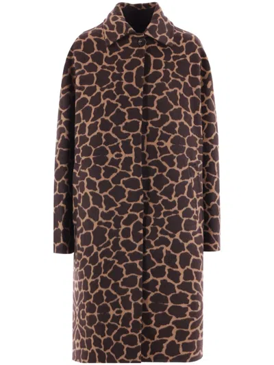 MAX MARA ANIMAL-PRINT WOOL COAT