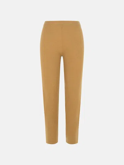 MAX MARA BEIGE CASHMERE BLEND TROUSERS