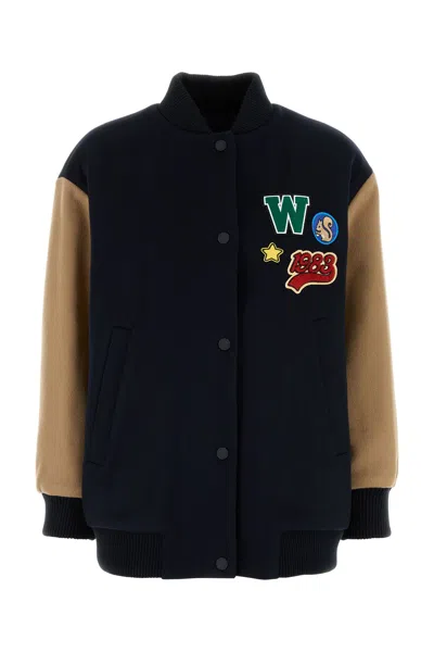 MAX MARA BOMBER ADORNI IN MISTO LANA NERA  DONNA