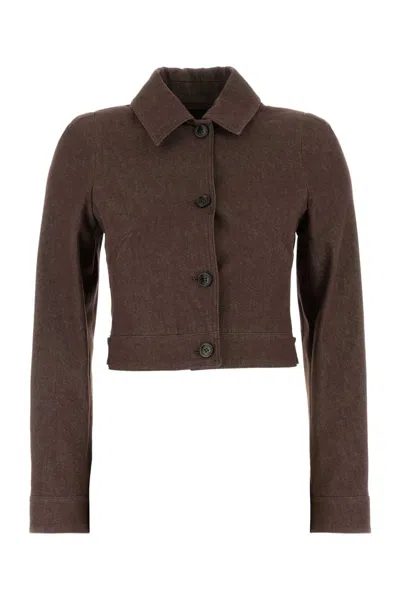 MAX MARA MAX MARA BROWN DENIM CARPA JACKET