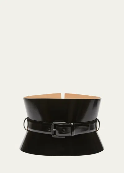 MAX MARA BUSTIER PATENT LEATHER BELT