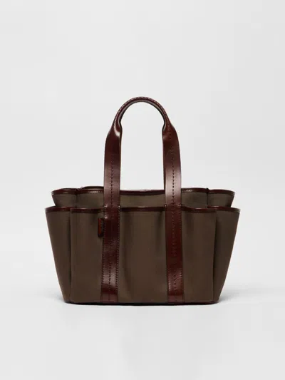MAX MARA CANVAS AND LEATHER GIARDINIERA TOTE BAG