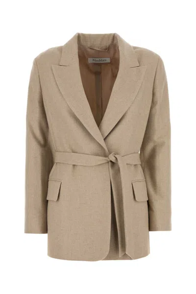 MAX MARA MAX MARA CAPPUCCINO WOOL BLEND RANDERS BLAZER