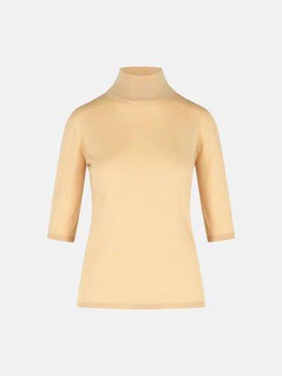 MAX MARA 'CECINA' BEIGE VIRGIN WOOL TURTLENECK SWEATER