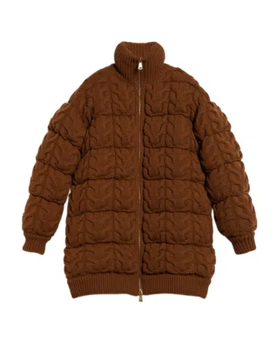 MAX MARA CHUNKY-KNIT PADDED COAT