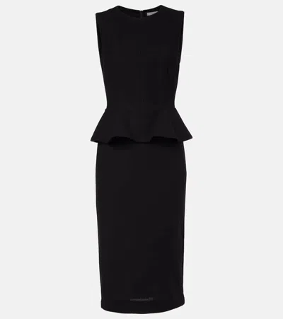 MAX MARA COSMOS PEPLUM JERSEY MIDI DRESS