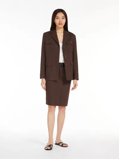 MAX MARA COTTON AND LINEN CANVAS BLAZER