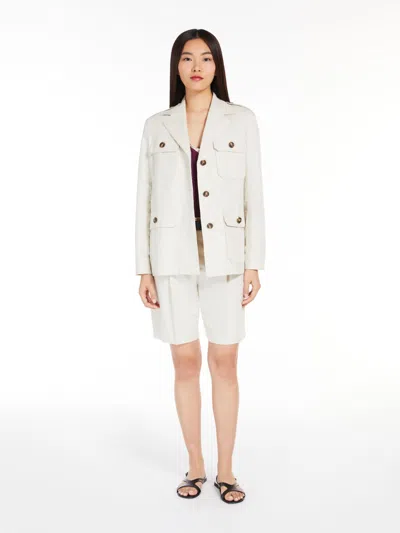 MAX MARA COTTON AND LINEN CANVAS BLAZER