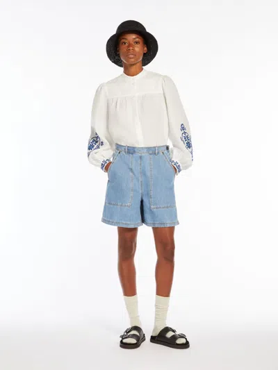 MAX MARA COTTON AND LINEN DENIM JEANS