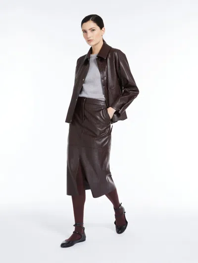 MAX MARA CROCODILE-PRINT JERSEY SKIRT