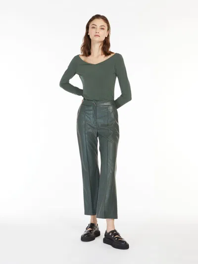MAX MARA CROCODILE-PRINT JERSEY TROUSERS