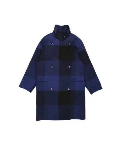 MAX MARA DARK BLUE PLAID COAT