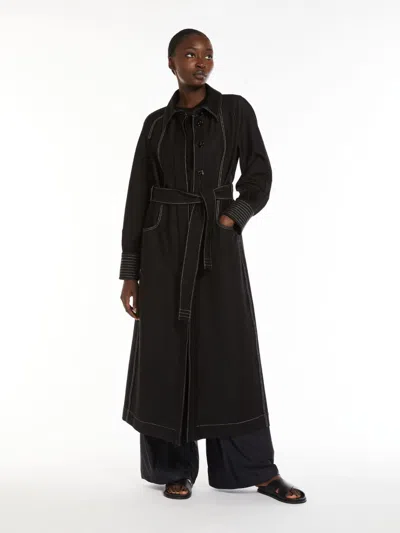 MAX MARA DENIM-LOOK JERSEY TRENCH COAT