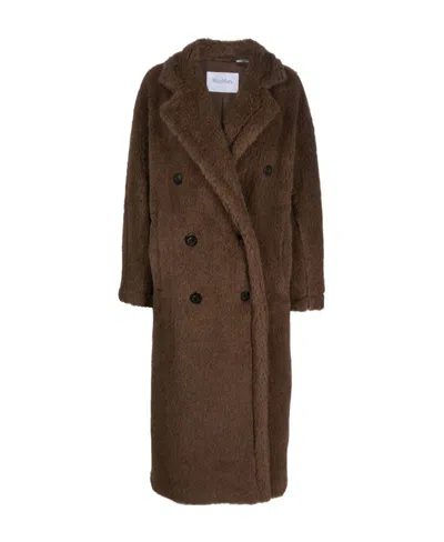 MAX MARA DOUBLE-BREASTED FAUX-SHEARLING COAT