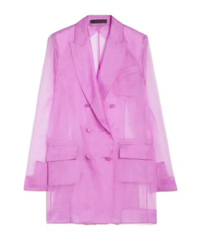 MAX MARA MAX MARA PIANOFORTE NEGRA DOUBLE-BREASTED SHEER BLAZER