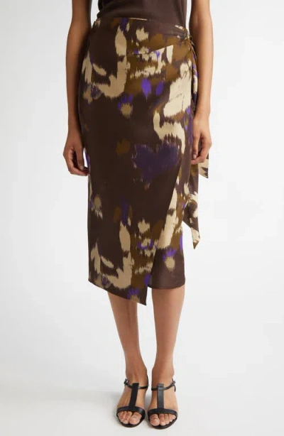 MAX MARA MAX MARA DRITTO FLORAL SHANTUNG SILK WRAP SKIRT
