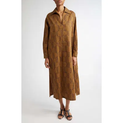 MAX MARA MAX MARA EDWIGE ABSTRACT PRINT KING SLEEVE CAFTAN DRESS