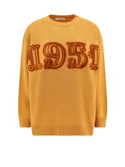 MAX MARA FIDO BROWN WOOL BLEND T-SHIRT