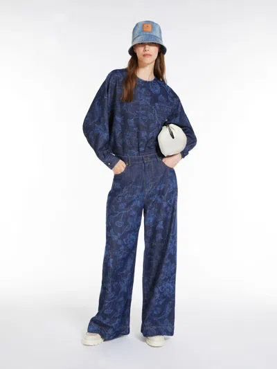 MAX MARA FLORAL DENIM BLOUSE