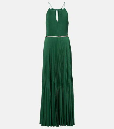 MAX MARA GERSA PLISSÉ SABLÉ GEORGETTE GOWN