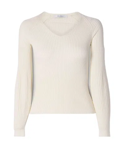 MAX MARA COTTON V-NECK JUMPER