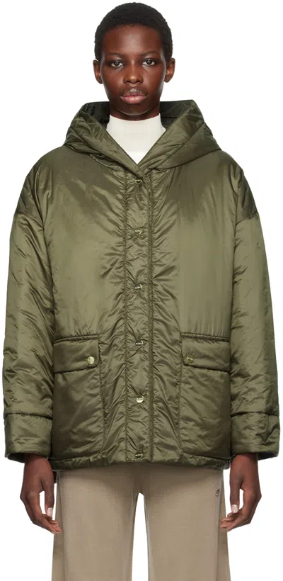 MAX MARA GREEN THE CUBE WATER-REPELLENT REVERSIBLE JACKET