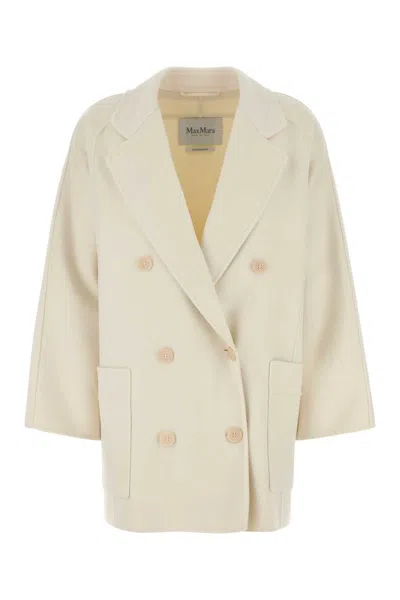 MAX MARA MAX MARA IVORY WOOL BLEND ORMA COAT