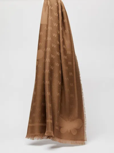 MAX MARA JACQUARD-KNIT VISCOSE AND WOOL SHAWL