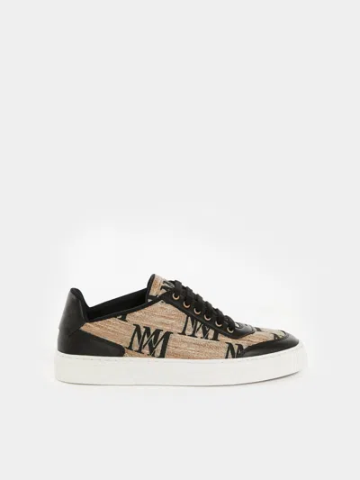 MAX MARA JACQUARD RAFFIA-EFFECT FABRIC TRAINERS
