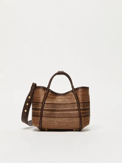 MAX MARA JACQUARD RAFFIA FABRIC EXTRA-SMALL MARINE BAG