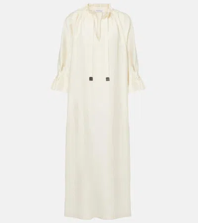 MAX MARA JENE LINEN AND SILK-BLEND MAXI DRESS