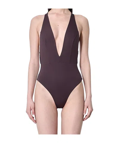 MAX MARA MAX MARA CRISTEL V-NECK ONE-PIECE SWIMSUIT