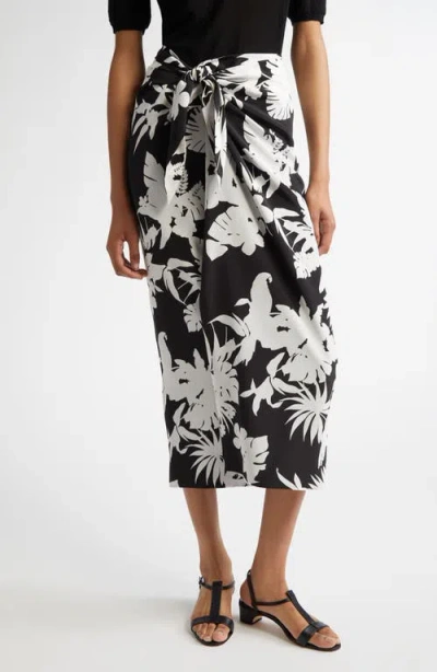 MAX MARA MAX MARA STUDIO LAUTO TROPICAL PRINT SILK WRAP SKIRT