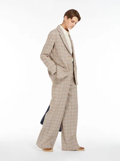 MAX MARA LINEN AND COTTON TWILL TROUSERS
