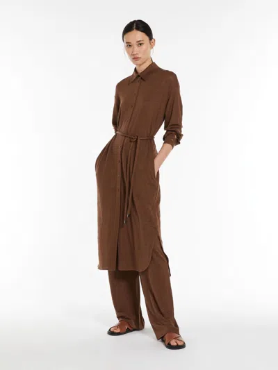 MAX MARA LINEN JERSEY SHIRT DRESS
