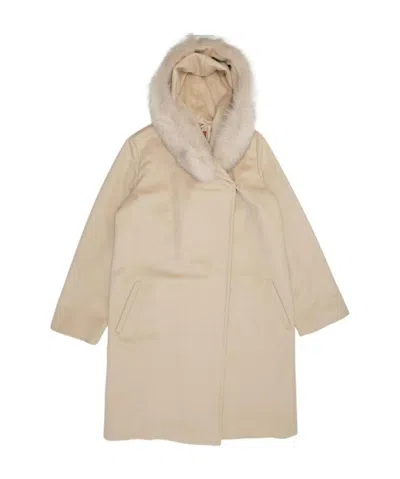 MAX MARA LOGO HOODED OVERCOAT