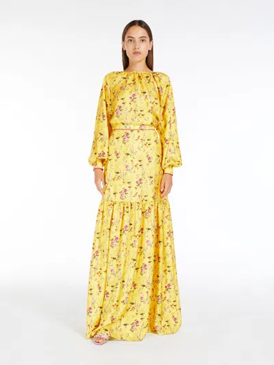 MAX MARA LONG PRINTED SILK SKIRT