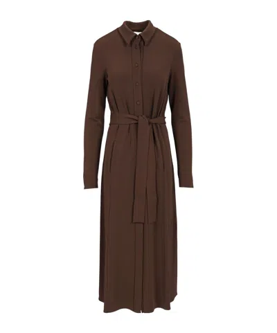 MAX MARA MAX MARA TORTONA BUTTON DETAILED BELTED SHIRT DRESS