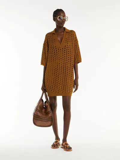 MAX MARA MESH SHORT DRESS IN COTTON
